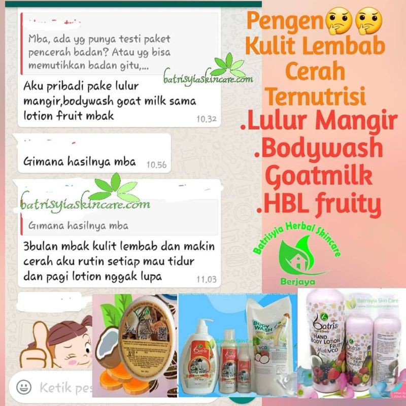 LULUR MANGIR BATRISYIA/PEMUTIH BADAN/LULUR WHITENING/LULUR PEMUTIH KULIT BADAN BPOM AMPUH /LULUR MENCERAHKAN KULIT