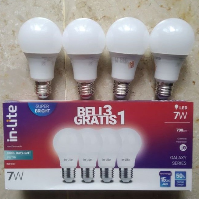 Paket paketan Lampu Led inlite 7w ada kuning 3000k warm white putih 6500k