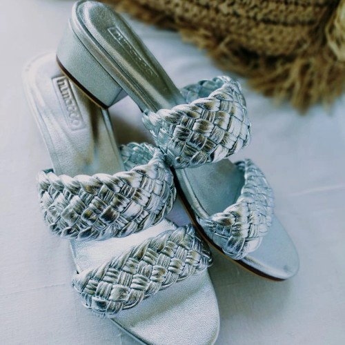 Zermat Silver sandal heels 3cm