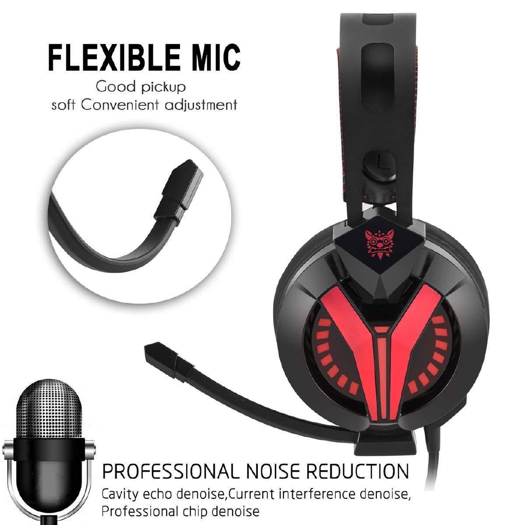 Onikuma M180 Headset Gaming Over Ear Stereo Bass Dengan Mic Isolasi Suara Untuk PS4