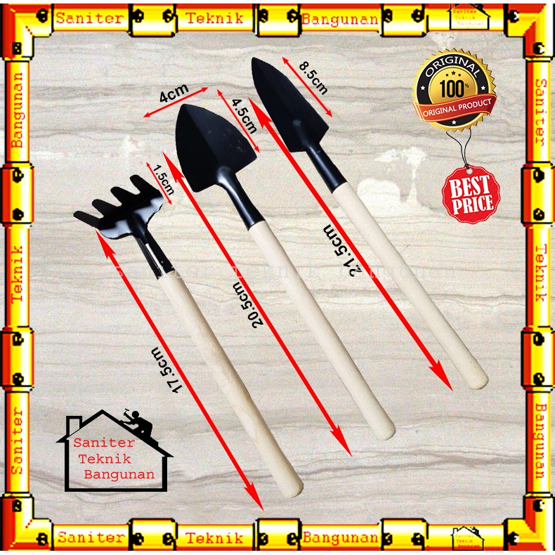 ALAT BERKEBUN SET 3 PCS MINI-GARDEN TOOLS-ALAT KEBUN-ALAT TAMAN-SEKOP-GARPU