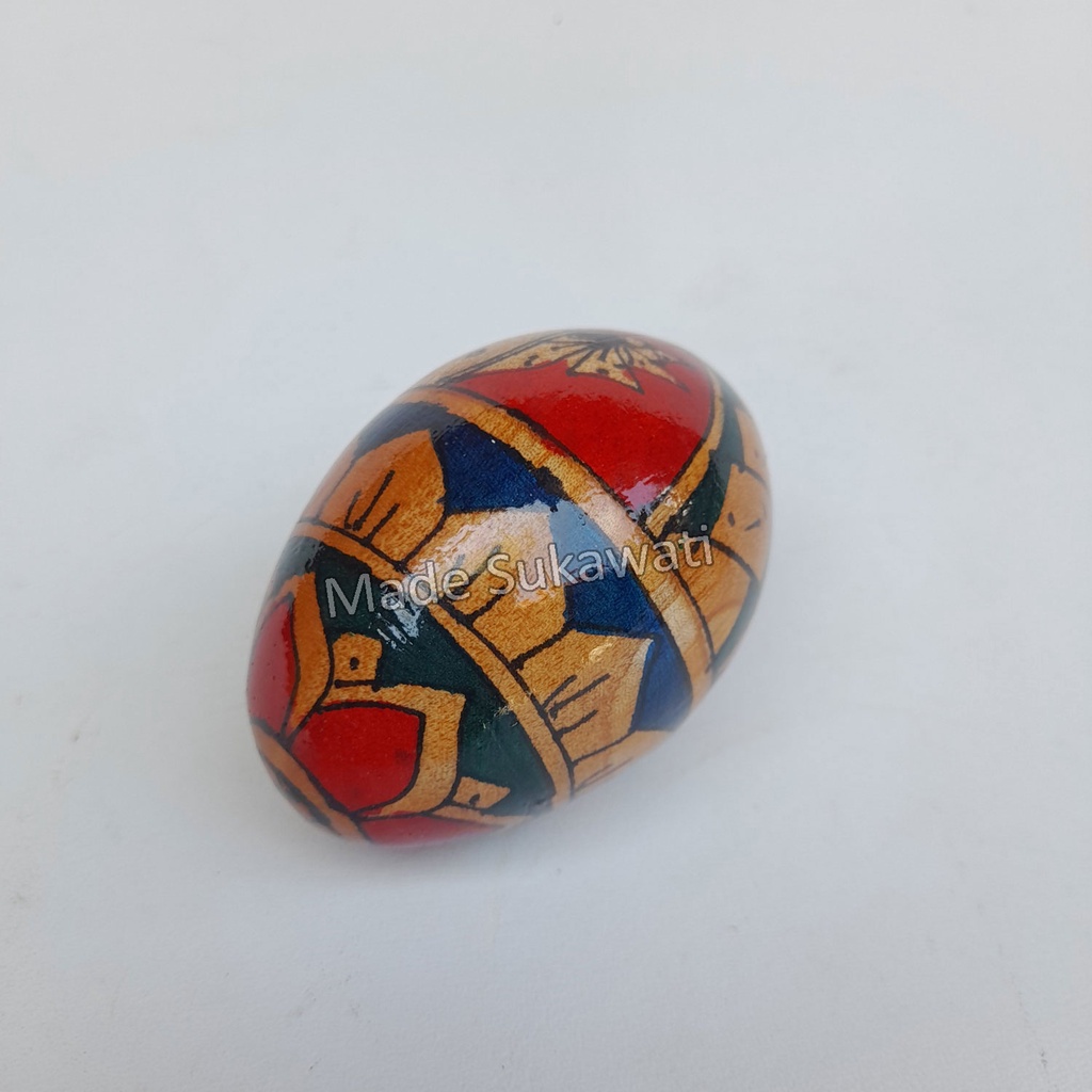 Alat musik marakas kocok telur maracas kayu lukis mainan anak