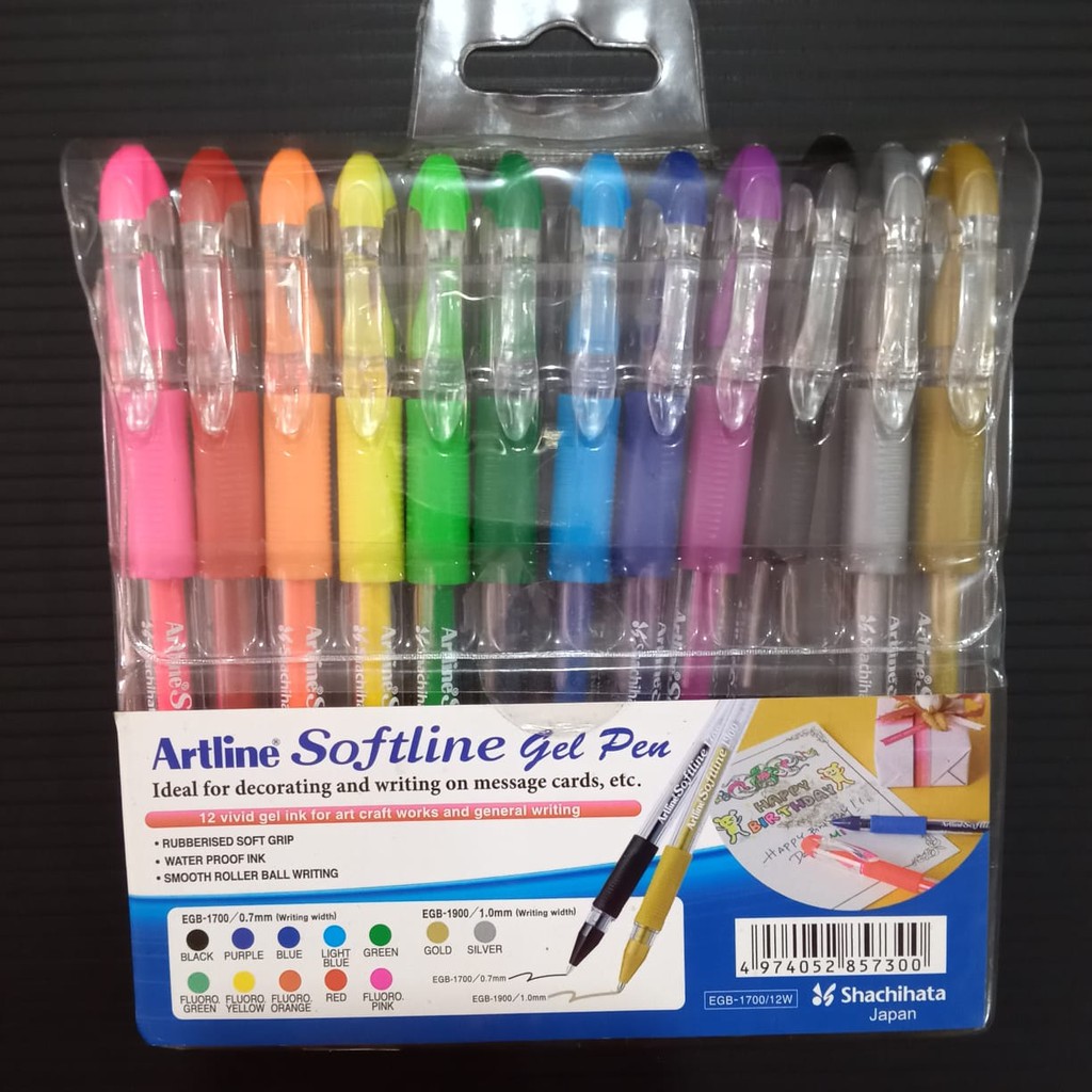 

Artline Softline Gel Pen 12 Colour Set / Ballpoint Gel Set Warna Artline 12 Warna / Pulpen Warna