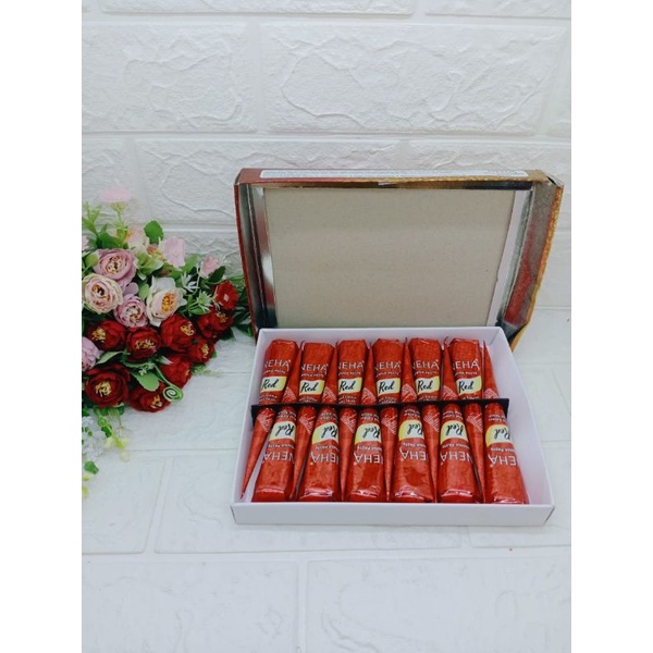NEHA HENA PASTE RED 1 PCS HENNA HALAL WARNA MERAH
