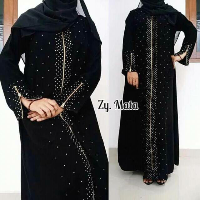 murah gamis - busana muslim - jubah - abaya turkey - abaya arab kekinian dan terbaru (BR289) bordir