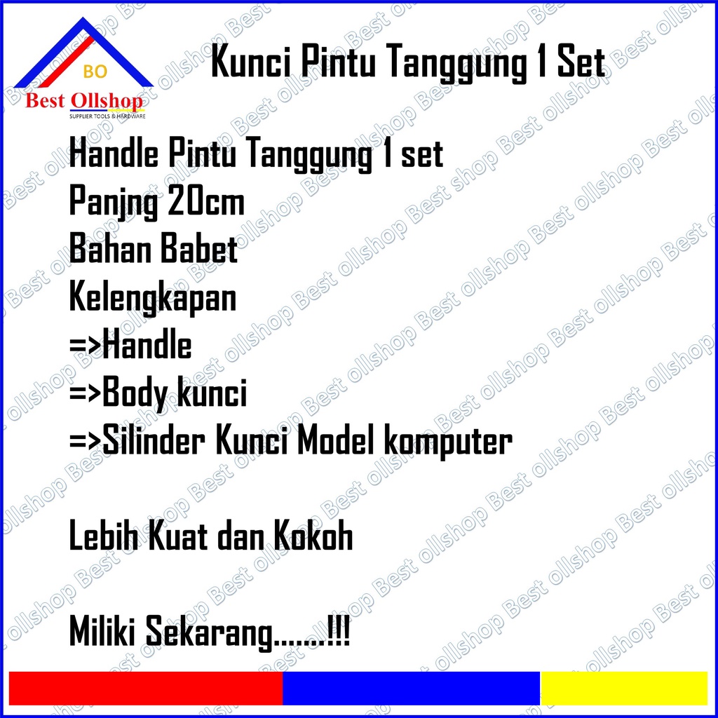 Kunci Pintu Rumah Handle Slot Set Tanggung Putih Kuning 17