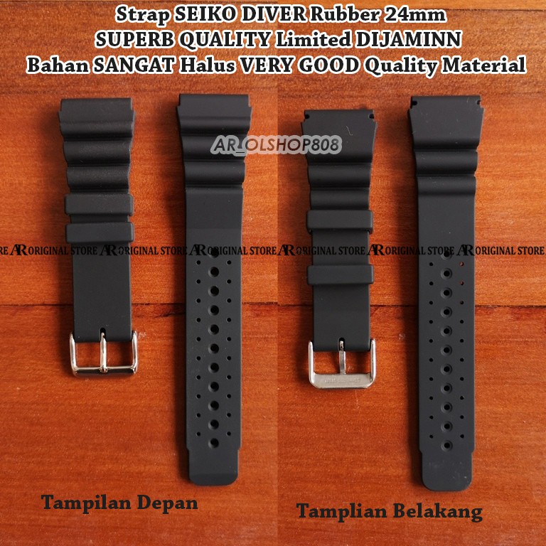 Strap SEIKO DIVER Rubber 24mm Tali Jam Tangan 24 Mm Rubber Strap 24mm Rubber Band 24mm Lug 24mm