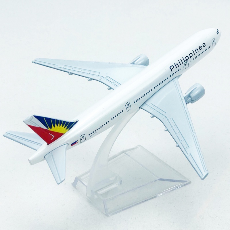 Mainan Model Pesawat Terbang Philippine Airlines Boeing 777 Bahan Alloy Diecast B777 Ukuran 16CM Dengan Stand Display