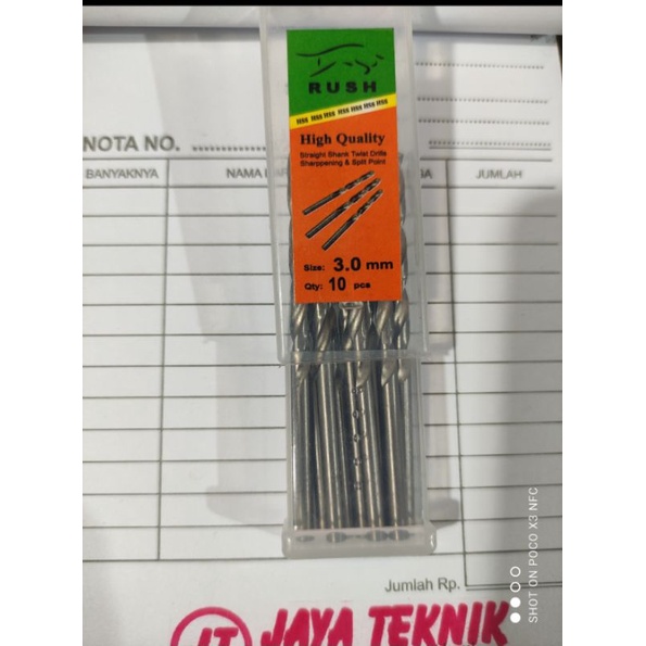 mata bor besi dan kayu 3.0 mm harga perkotak (isi 10pc)