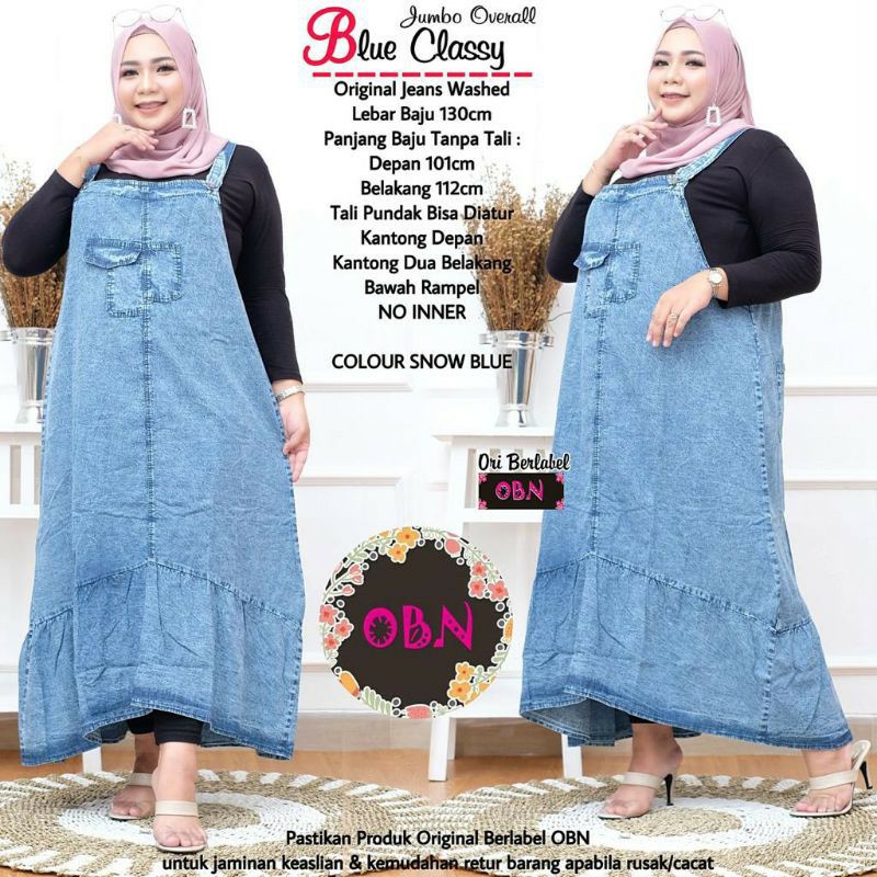CLASSY OVERALL / OVERALL JUMBO XXXL JEANS TERBARU / BAJU KODOK RAMPEL ROK