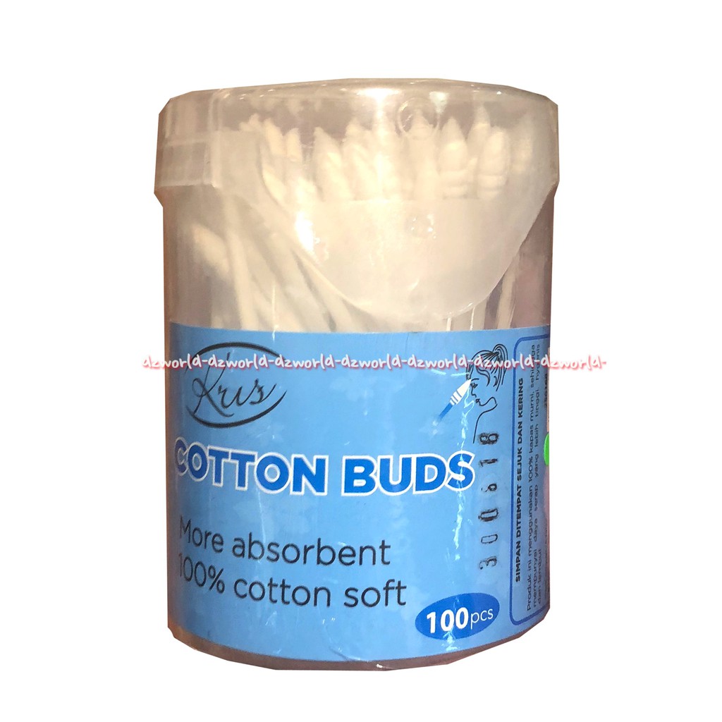 Kris Cotton Buds 100pcs Kosmetik Untuk Membantu Area Make Up Cotton Bud Cosmetic Korek Kuping Ujung Runcing Pakai Botol