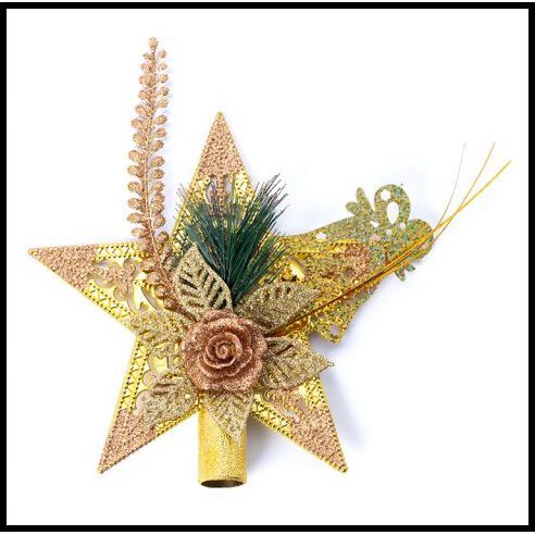 Hiasan Top Bintang Pohon Natal / Gold (Besar) - Pucuk Pohon Natal