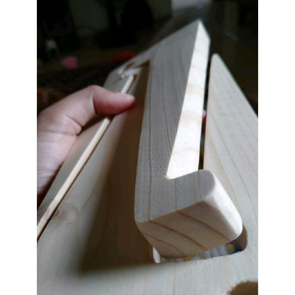 Tatakan Kayu Penyangga Laptop Stand Netbook Portabel Hp Ipad Tablet Jati