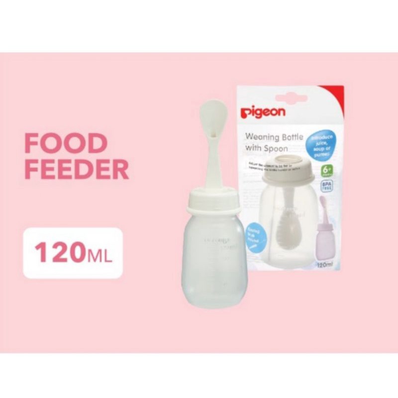 Pigeon Weaning Bottle With Spion Food Feeder 120ml/ Botol Sendok Makan