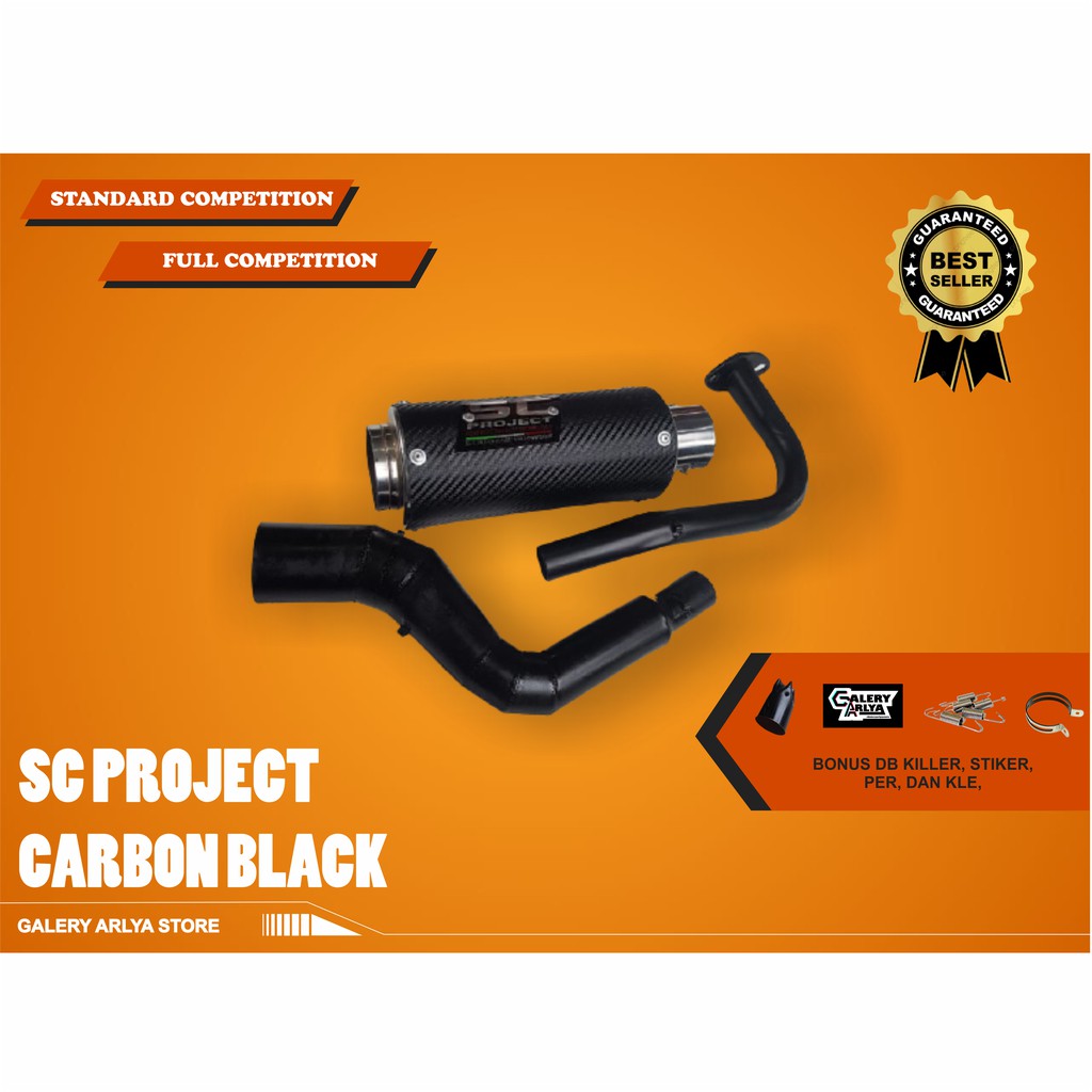 Knalpot racing mio j-mio m3-mio soul gt-mio z SC Project Carbon Black