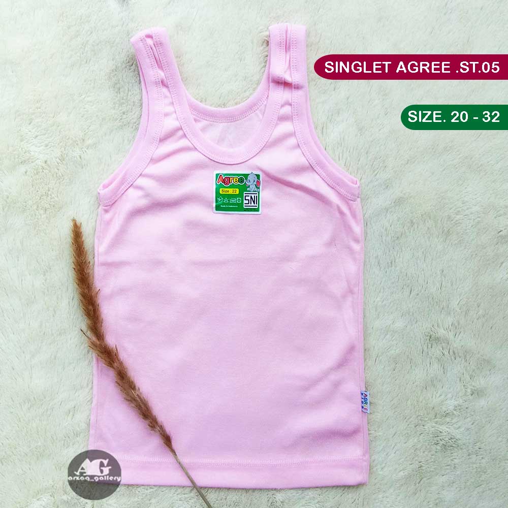 SINGLET AGREE ST 05 | SIinglet Anak Warna | Kaos Dalam Anak / Kaos Kutang Anak / Singlet AGree