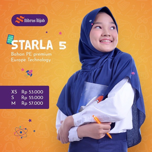 BIG SALE! HIJAB ANAK STARLA 5 NIBRAS HIJAB STARLA 5 M