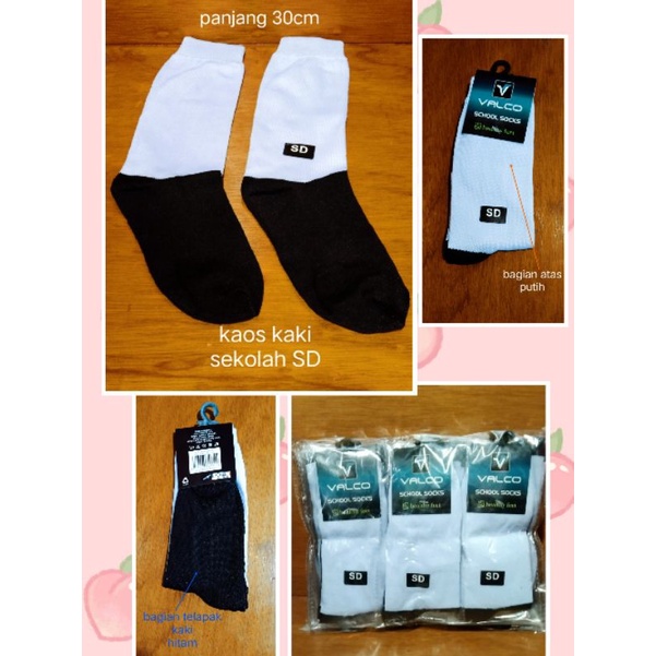 kaos kaki sekolah SD isi 12 pasang atau selusin bahan tebal dan lembut nyaman di kaki