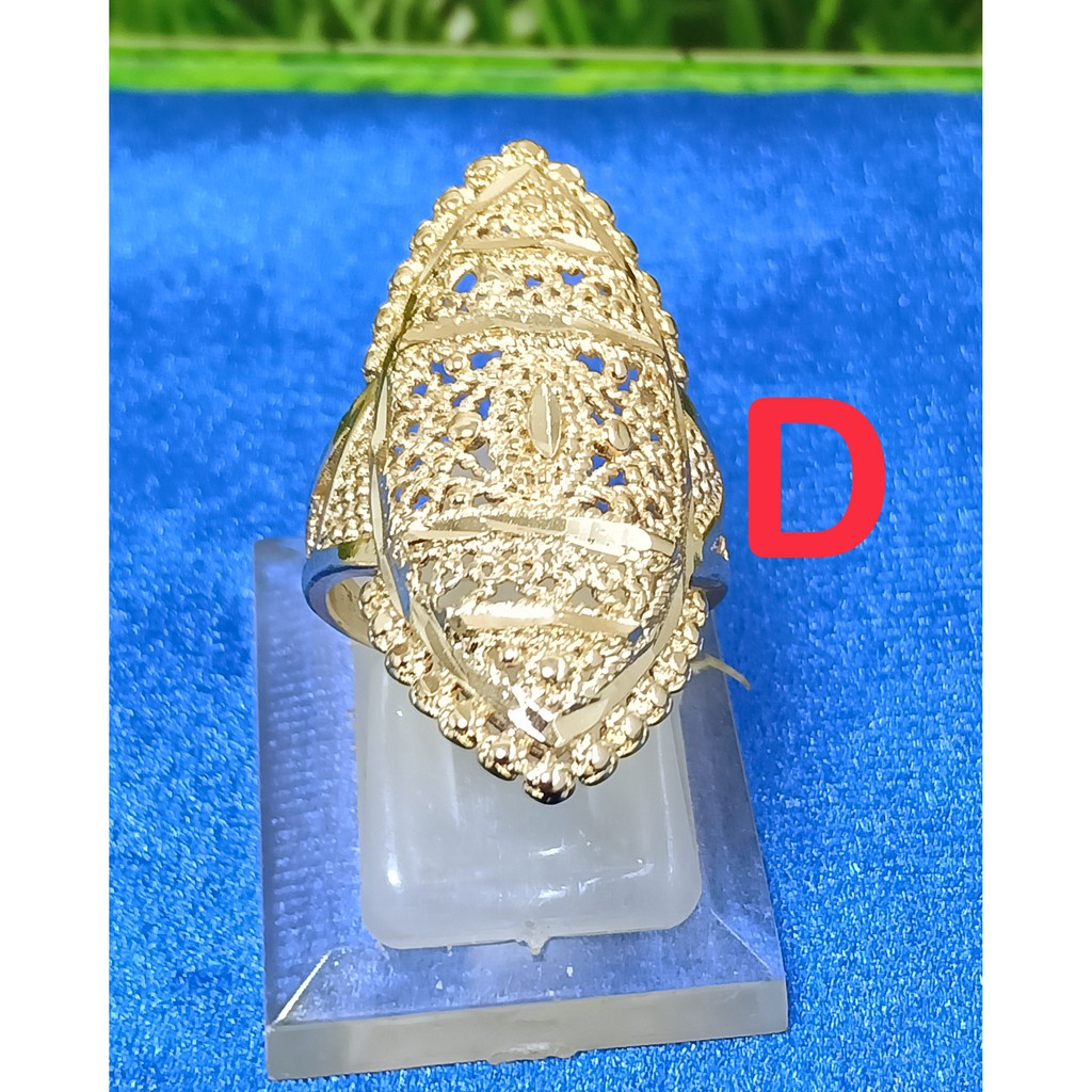 Cincin model kerawangan lapis emas 18k