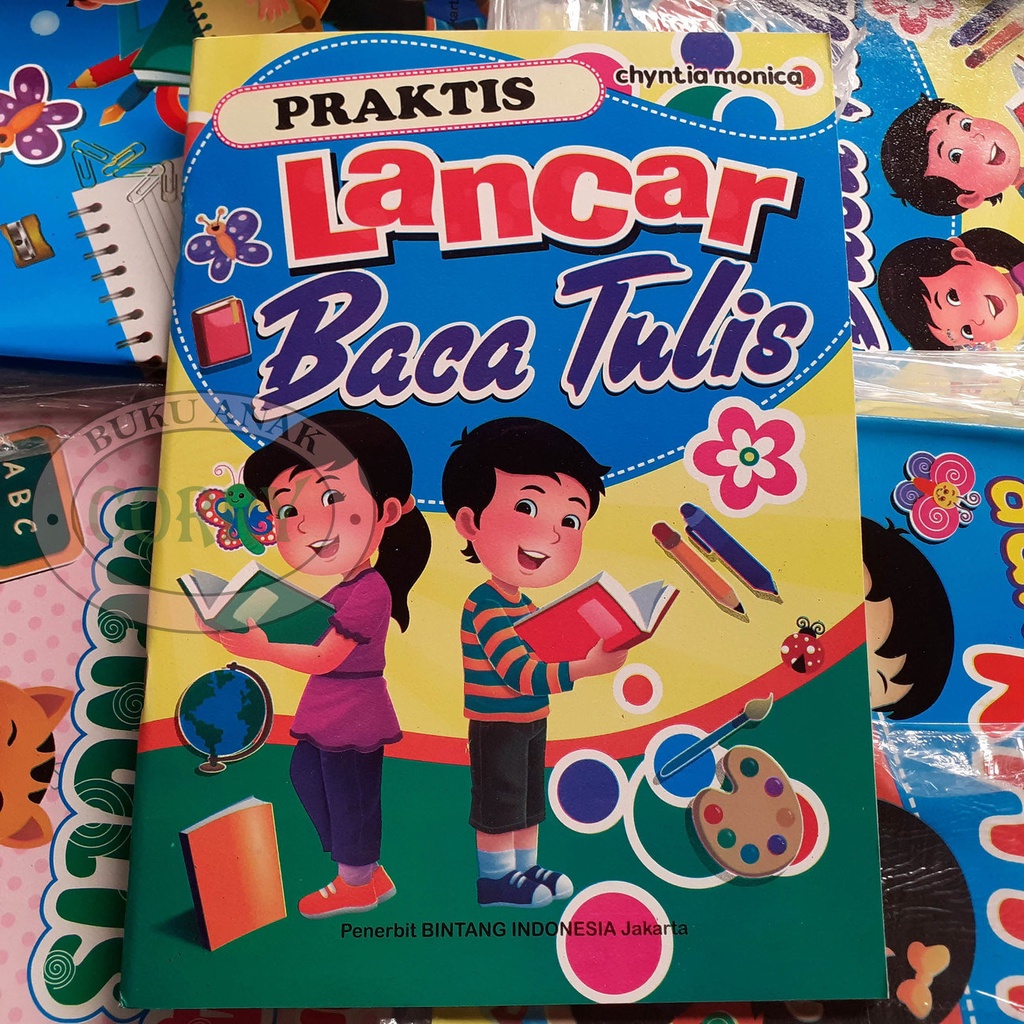Buku Edukasi Anak Praktis Lancar Baca Tulis Gambar TK Belajar Kata