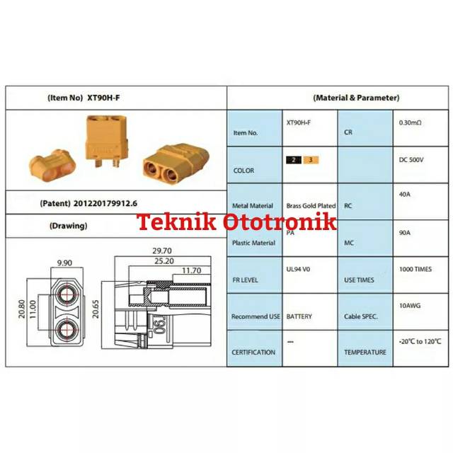 Pelove_Night Sepasang Connector Xt-90 Socket Xt90 Dc Power Plug Soket Spul Aerox Lexi