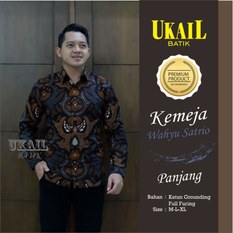 Batik Exclusive Lengan Panjang Warna Hitam Batik Pria Terbaru Warna Hitam WAHYU SATRIO Batik Furing