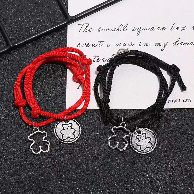 Gelang Couple Magnet Etnik Bead Tali Persahabatan Korean Style Fashion Import