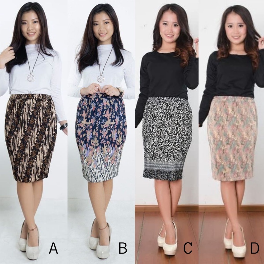 Rok Plisket Pendek Wanita / Rok Motif Batik / Rok setelan Kebaya