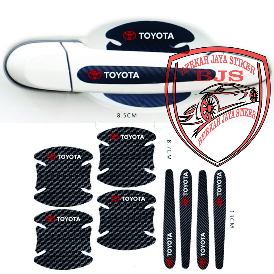 NEW STIKER KARBON 4/8PCS Car-styling Stiker Toyota Fiber Karbon Handle Pintu Mobil Dekorasi Aksesori