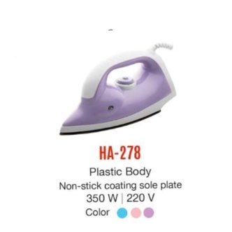 Maspion Setrika HA-278 Dry Iron HA278 Gosokan Baju HA 278