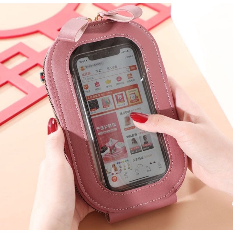 Tas Selempang Megan//Dompet Pocket Hp Wanita Bahan Minisso-5