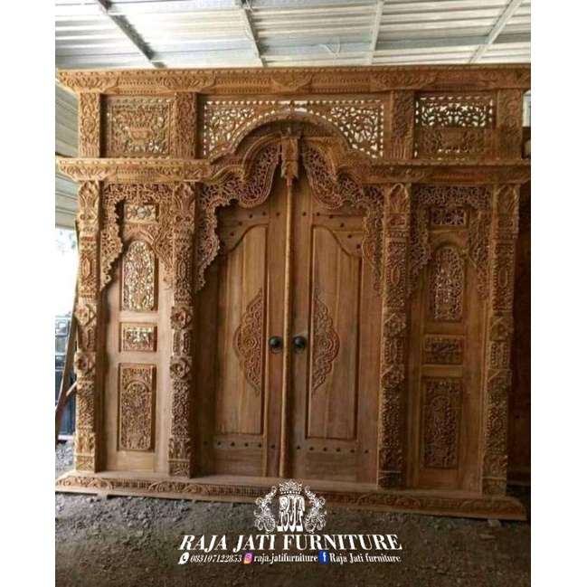 PROMO PINTU GEBYOK UKURAN 300X270 CM JATI UKIR ASLI JEPARA