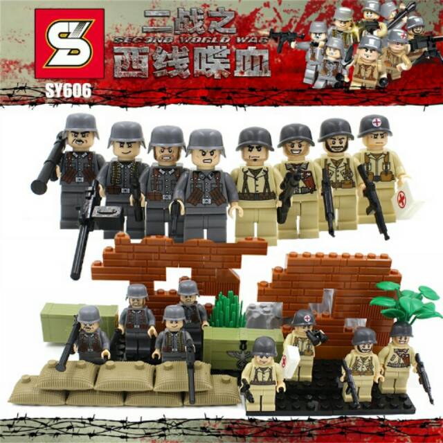 Lego minifigure world war 2 army sy 606