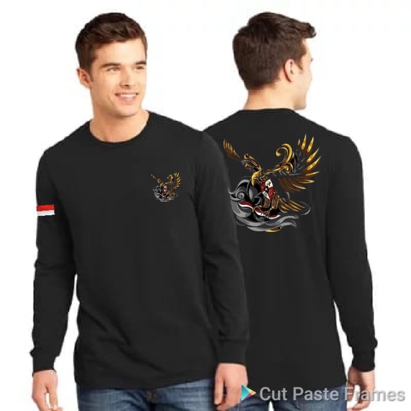 kaos lengan panjang  logo garuda indonesia