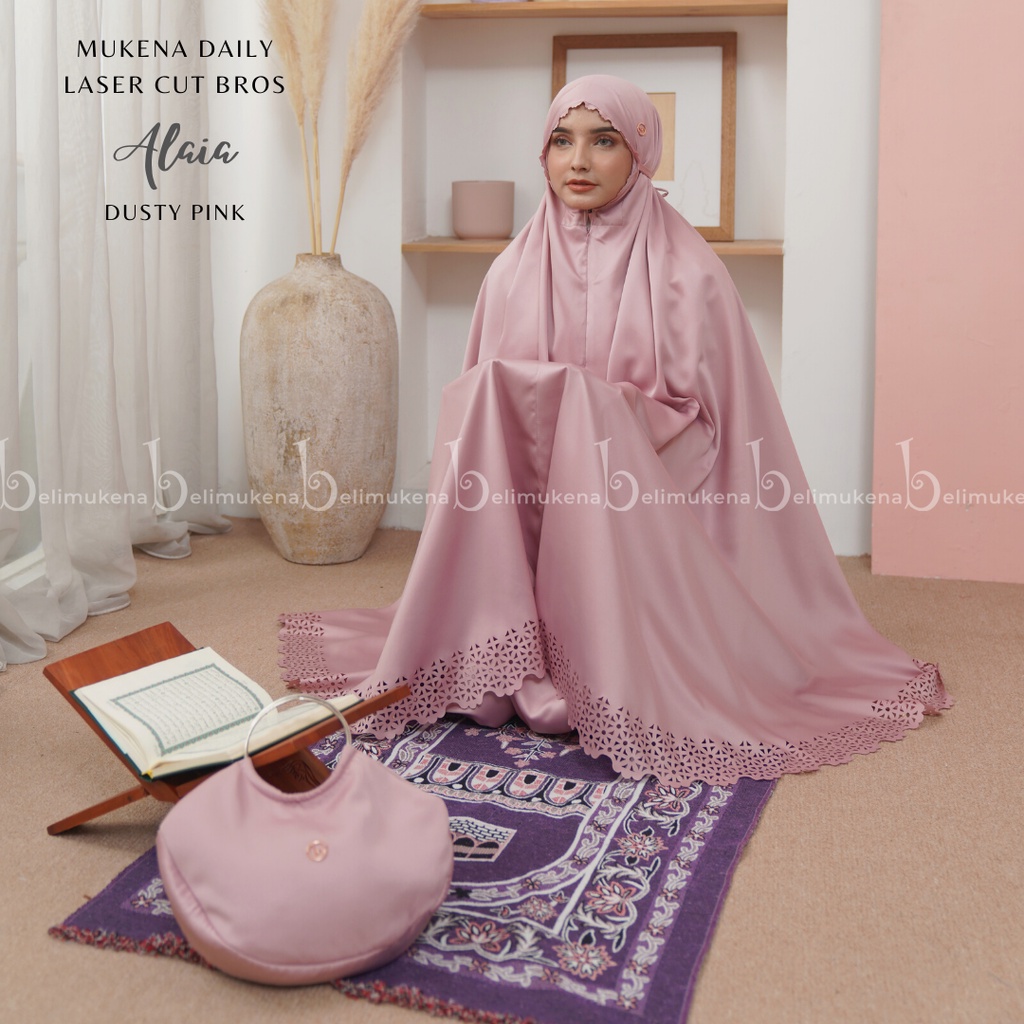Mukena Dewasa Silky Daily Laser Cut Bros 2in1 Alaia