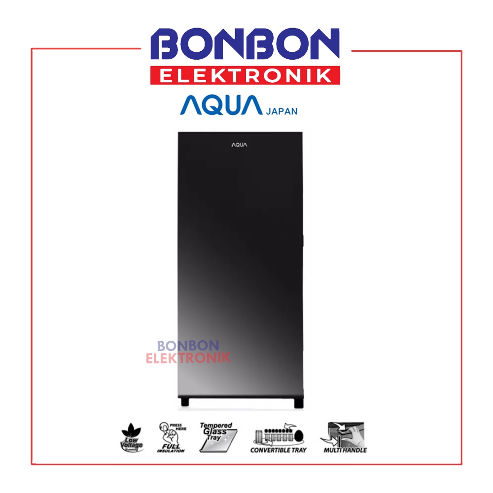 AQUA Kulkas 1 Pintu AQR-D191(DS) / AQR-D191DS / AQRD 191 Dark Silver