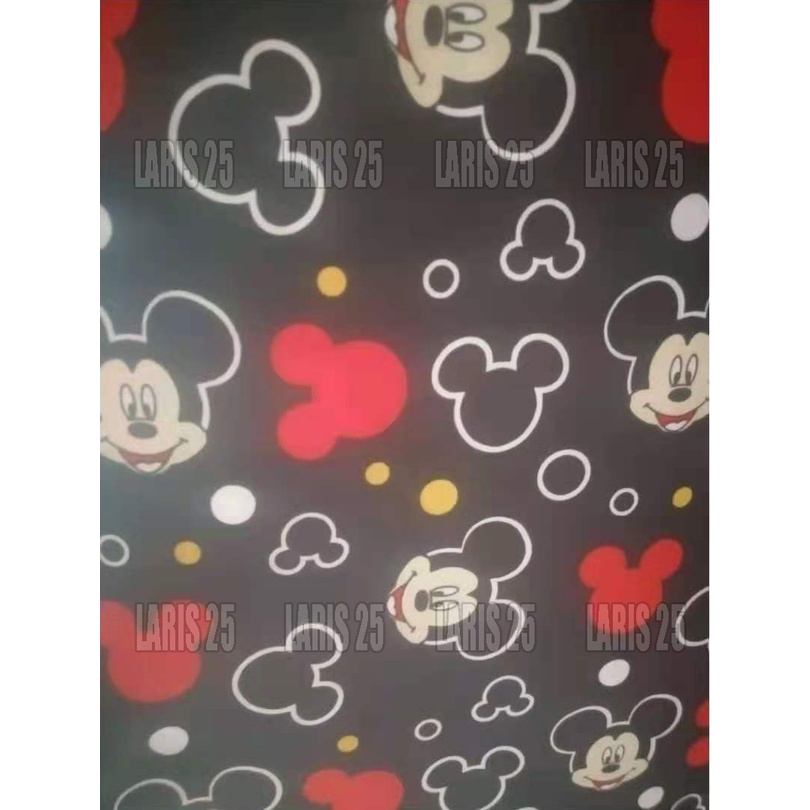 TERMURAH BAHAN KAIN TERLARIS KATUN MIKROTEX MICKEY UTK SPREI GORDEN PIYAMA PER 0,5M DAN 1 M