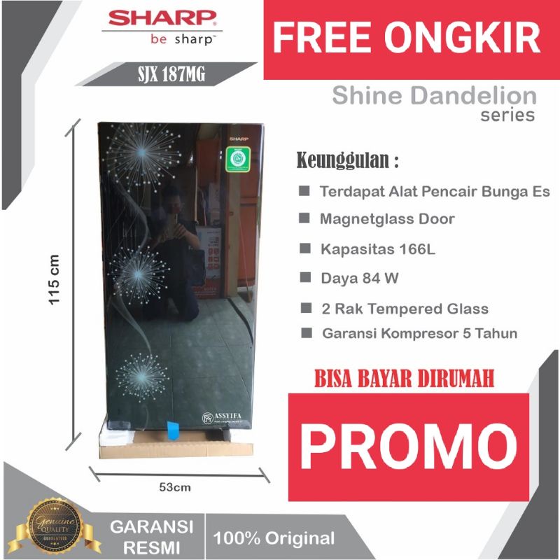KULKAS 1 PINTU SHARP SJX 187 MG SJX187MG TERMURAH
