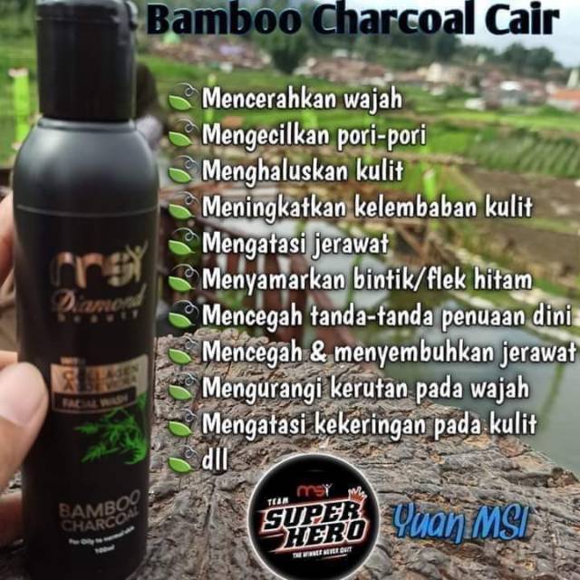 Sabun anti bakteri gatal2 jerawat flek hitam alergi SABUN BAMBOO CHARCOAL CAIR MSI ORIGINAL