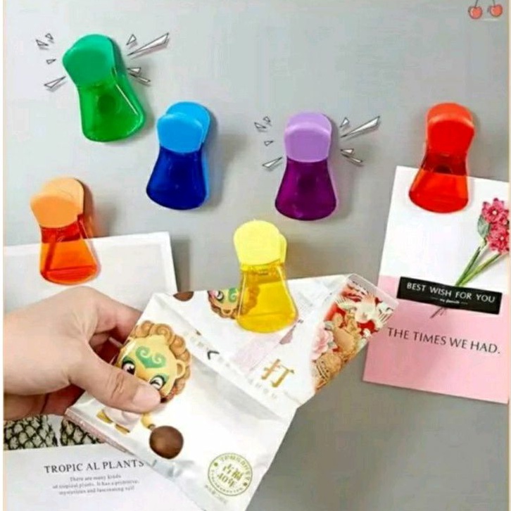 Clip Food Magnet Klip Sealing Snack Tempelan Magnet Kulkas Klip Jepit