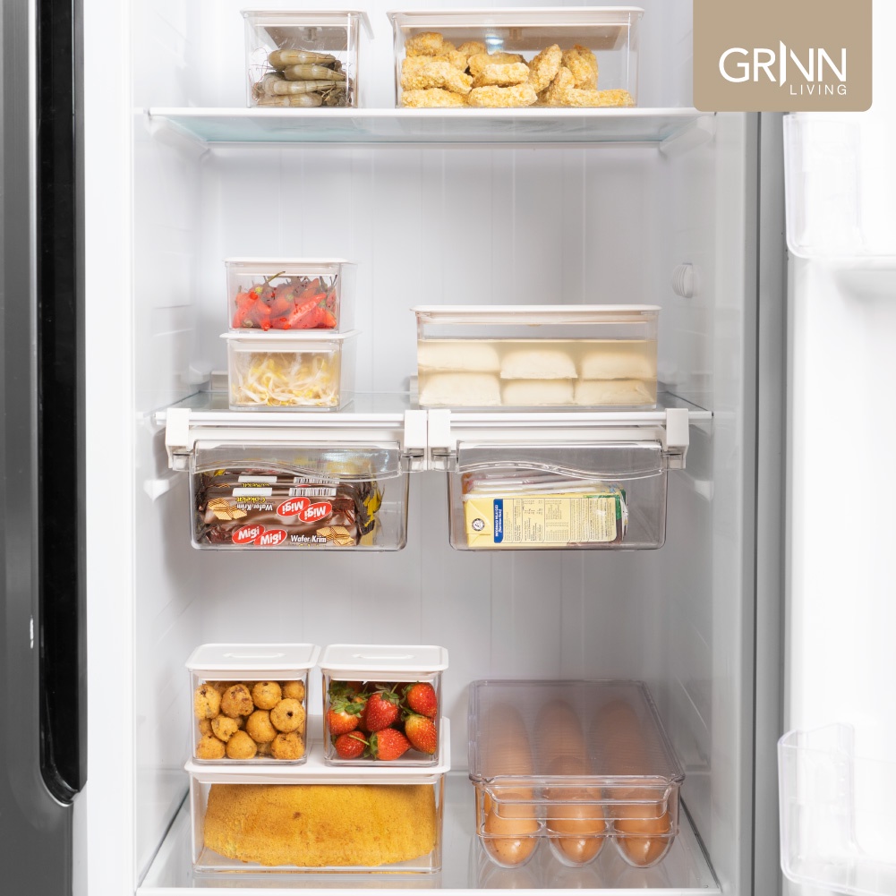 GRINN LIVING Lyan Box / Kotak Penyimpanan Makanan / Cemilan / Tempat Telur Kulkas / Fridge Gantung Aesthetic