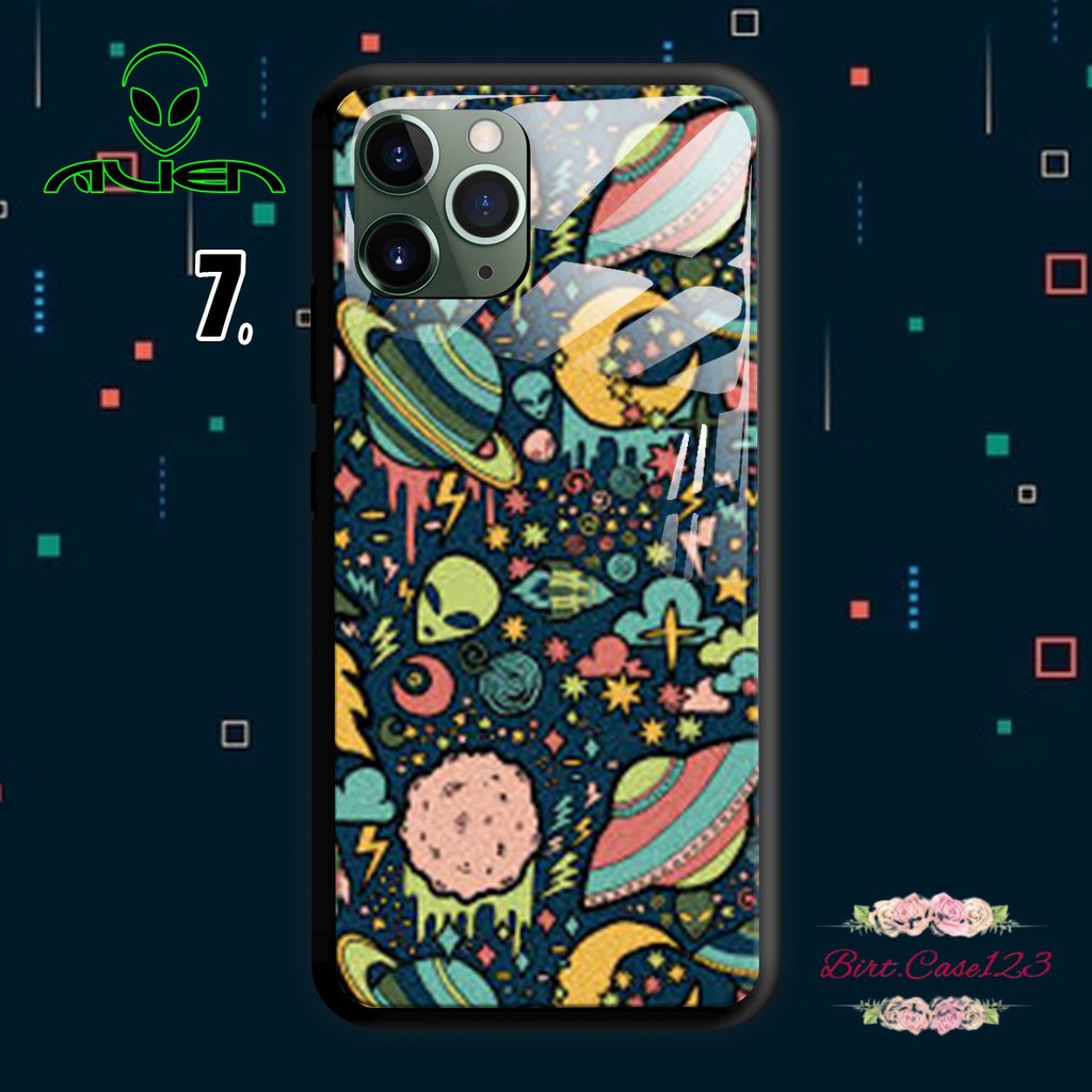 Softcase Back Case Glass Kaca ALIEN Xiaomi Redmi 7 8a 8 9 9a 9c Pocophone F1 M2 X3 BC4727