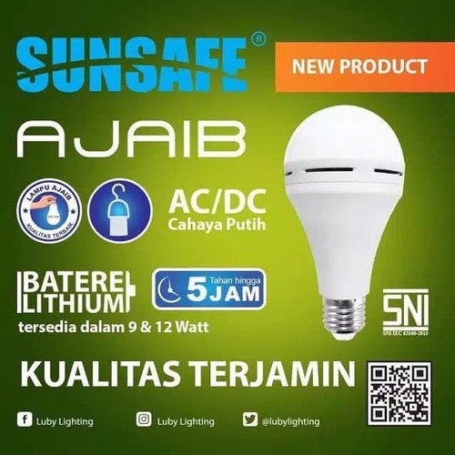 Sunsafe Ajaib Lampu LED Emergency 9 - 30 Watt