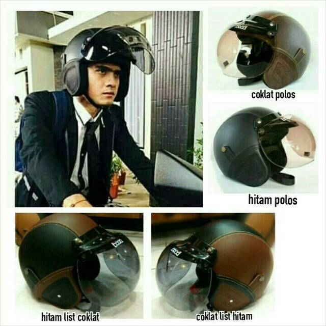 BISA BAYAR DITEMPAT!!! Helm bogo retro kulit classic keren 