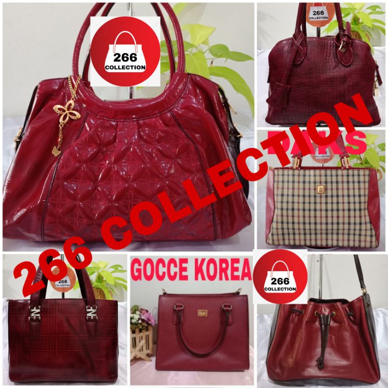 TAS KULIT ASLI MERAH GILI/VINCIS BENCH/DAKS/BRANDED PRELOVED