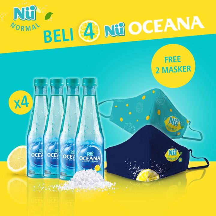 

Nu OCEANA Sea Salt Lemonade 460 ml x 4 Pcs Free Nu Normal Masker x 2 Pcs