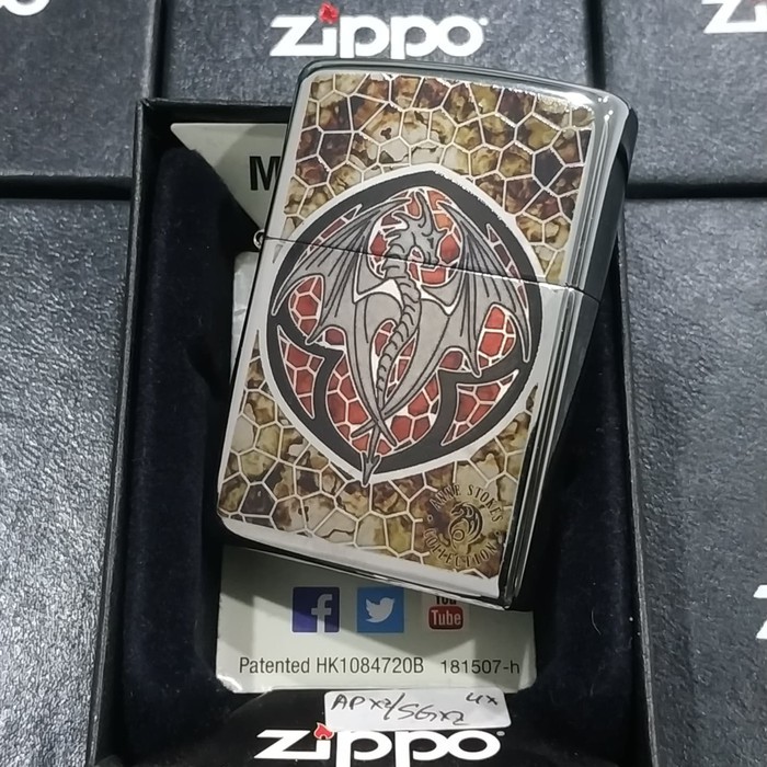 ZIPPO LIGHTER / MANCIS KOREK API ORIGINAL - ANNE STOKES DRAGON SHINE