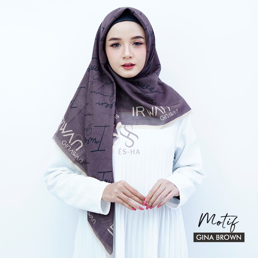 (PART 1) Series Hijab Motif Voal / Segiempat Motif Voal Premium Exclusive-GINA BROWN