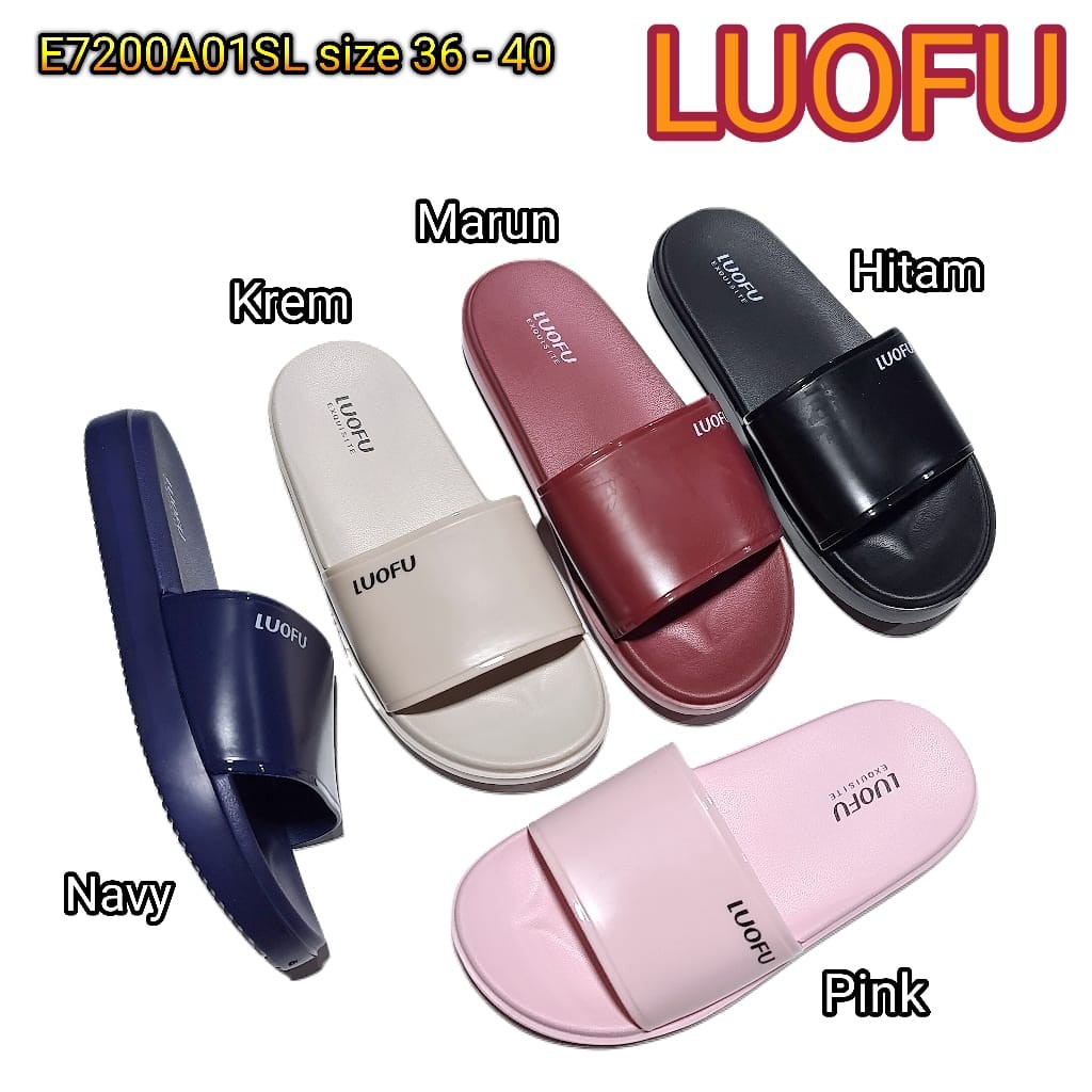 jelly sandal slop cewek karet luofu sendal slide selop perempuan kokop import E7200A01SL