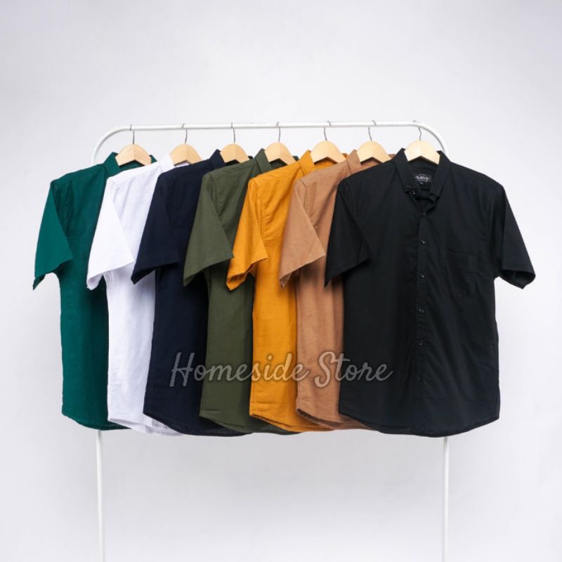 Kemeja Polos Pria Lengan Pendek - Kemeja Distro - Kemeja Casual - Hem Pria